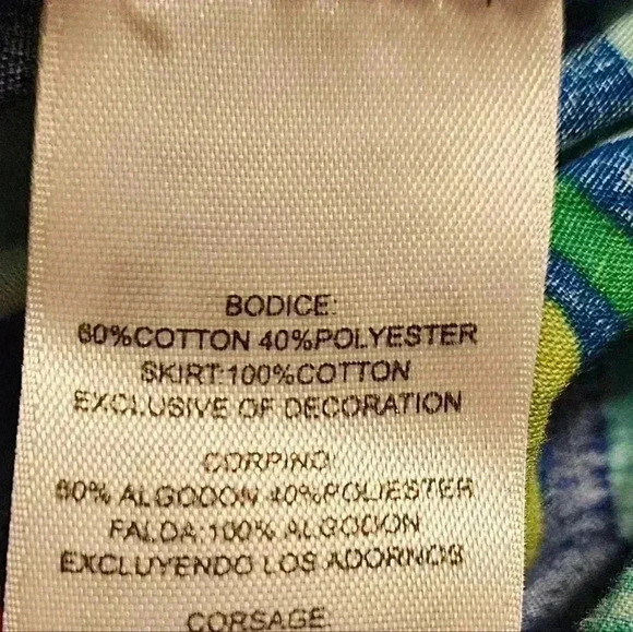 Youngland Girls Blue and Green Sleeveless Striped Floral Sundress Size 4 - Picture 6 of 10